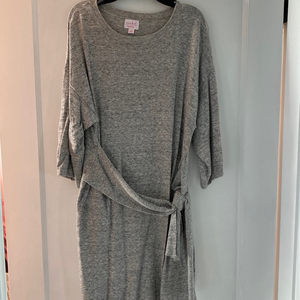 Gray maternity sweater dress